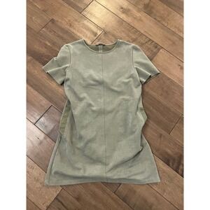 Zara Mini Dress Short Sleeve Olive Green Casual Career Party S
